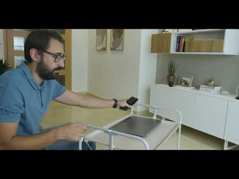 Desserte pliante 2 niveaux avec roulettes – structure gris aluminium, bauhaus Don Hierro - Mathon - 5