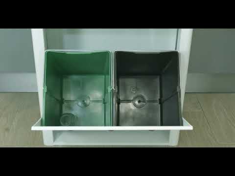 Poubelle cuisine de tri sélectif CUBEK, 4 compartiments de 20 litres, Couleur Sable Don Hierro - Mathon - 9