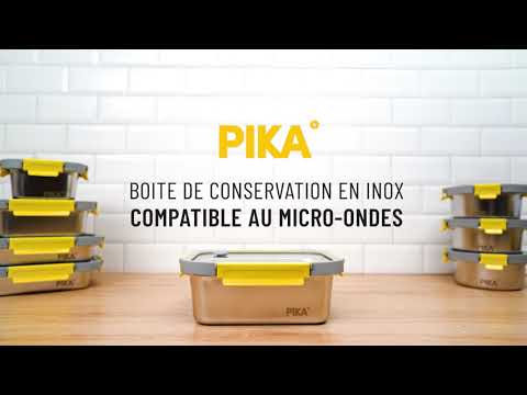 Boîte de conservation en inox rectangulaire 1200 ml compatible micro-ondes Pika - Mathon - 5