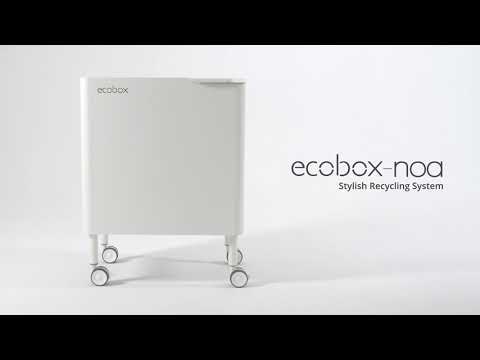 Poubelle cuisine fonctionnelle et élégante, 2 x 20 litres, ECOBOX NOA, Blanc-Noir Don Hierro - Mathon - 8