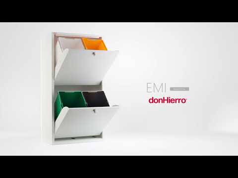 Poubelle cuisine - tri sélectif blanche emi, 4 grands bacs Don Hierro - Mathon - 7