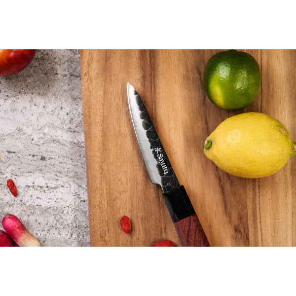 Couteau Sayuto Sequoia San Mai modèle office 9cm brute de forge Sayuto - Mathon - 2