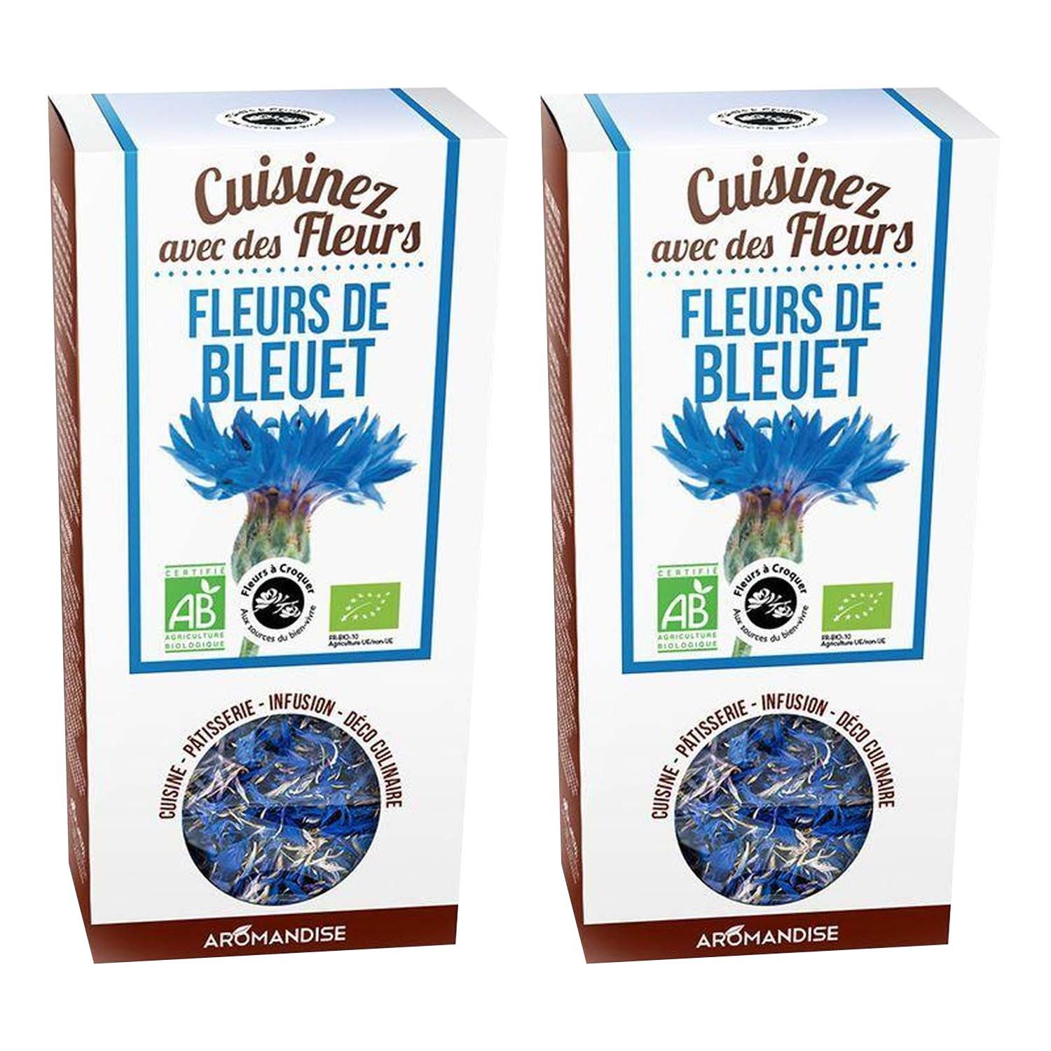 Fleurs comestibles bio - Fleurs de Bleuet 30 g Aromandise - Mathon