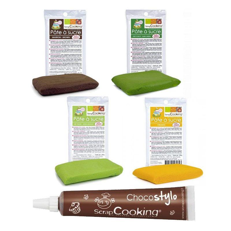 Kit pâte à sucre Potager + 1 Stylo chocolat Scrapcooking - Mathon