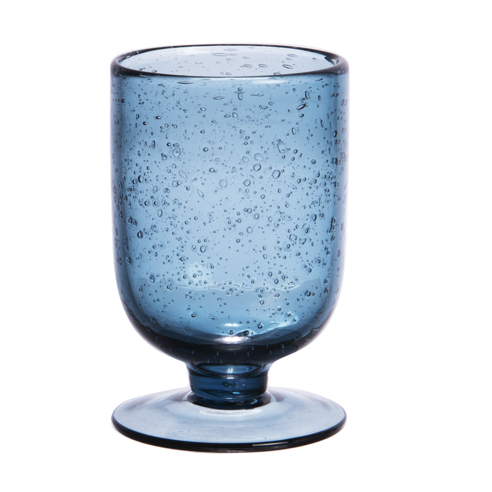 Verre à pied Gordes Bullé 25 cl bleu (lot de 6) Table passion - Mathon - 1
