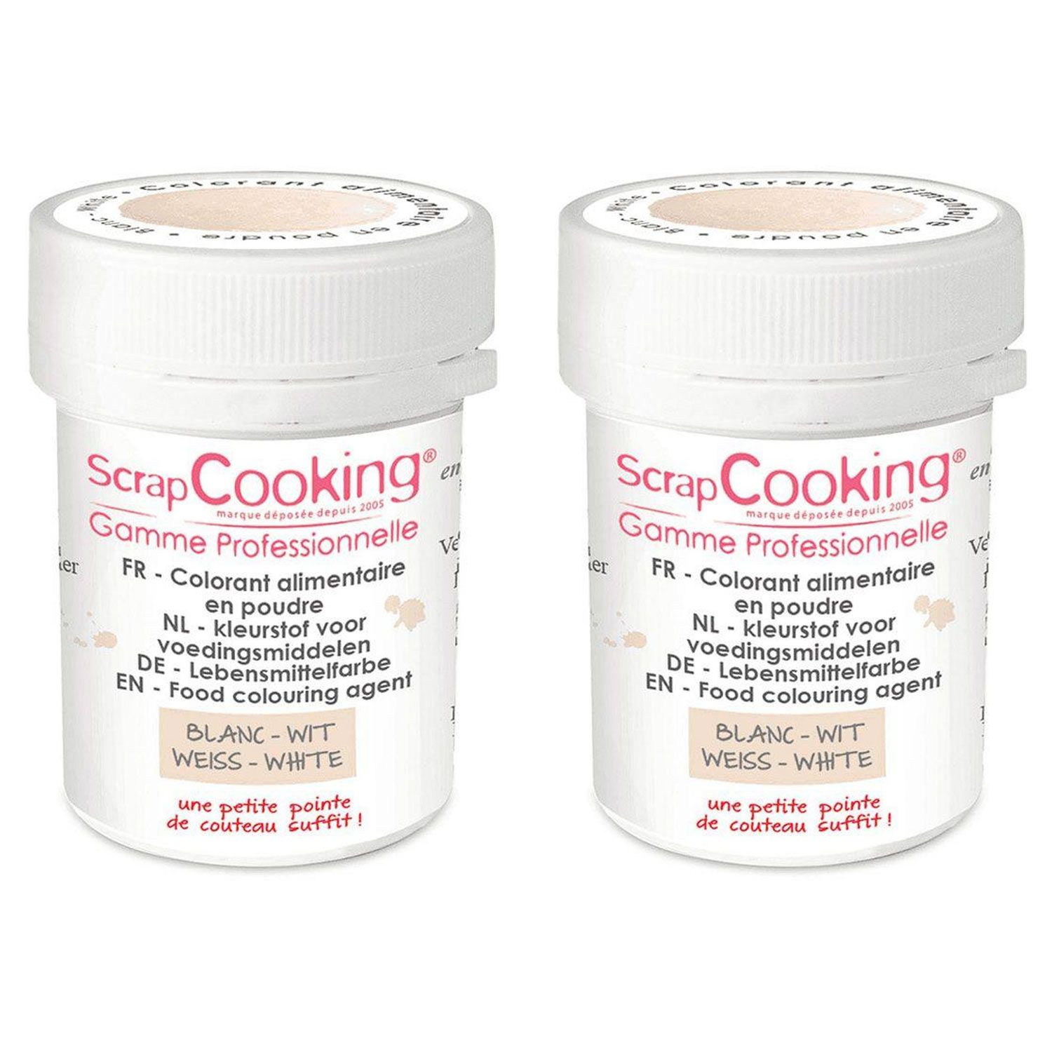 Colorant alimentaire en poudre 10 g - blanc Scrapcooking - Mathon