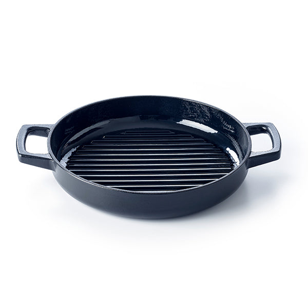 Poêle grill en fonte émaillée 28 cm Nori 3 L noir Beka - Mathon - 1