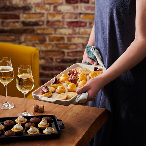 Plaque apéritifs et mignardises céramique Appolia écru 40 cm Peugeot - Mathon - 3