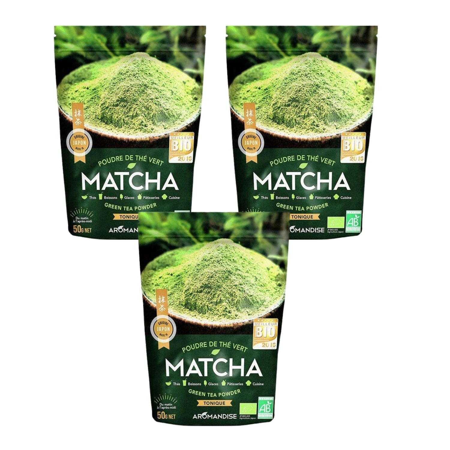 Poudre de thé vert bio japonais Matcha 150 g Aromandise - Mathon