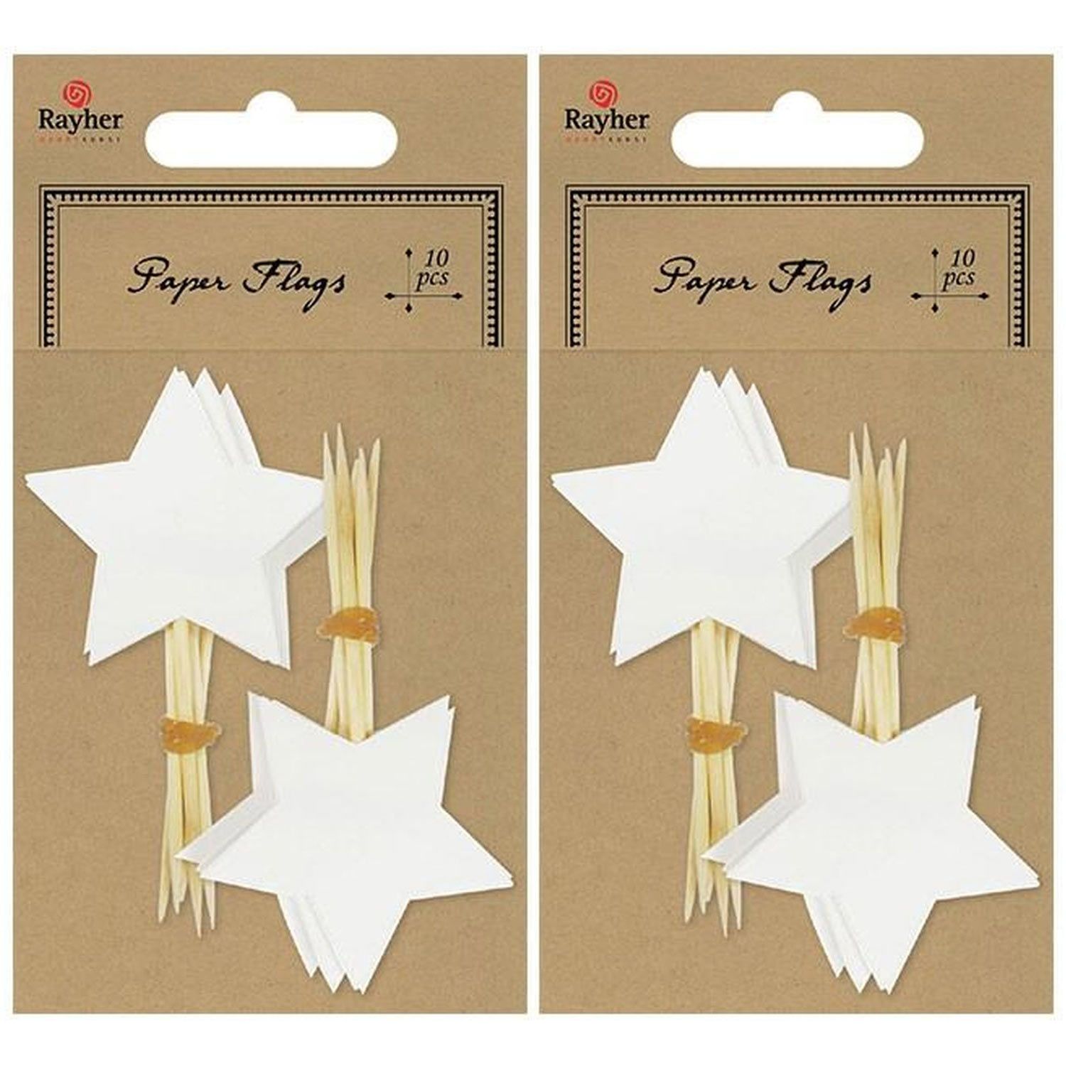 20 piques étoiles blanches Rayher - Mathon