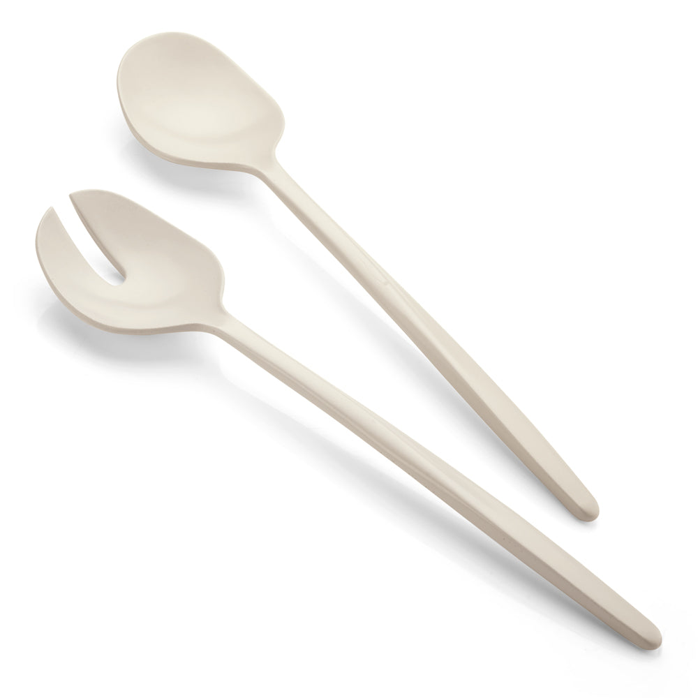 Couverts à salade Tierra 28 cm blanc lait Guzzini - Mathon