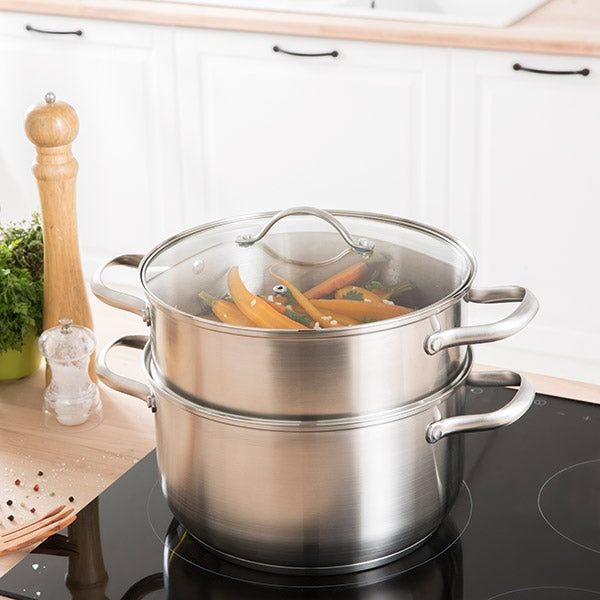 Cuiseur vapeur inox 26 cm 1 panier Mathon - Mathon - 1