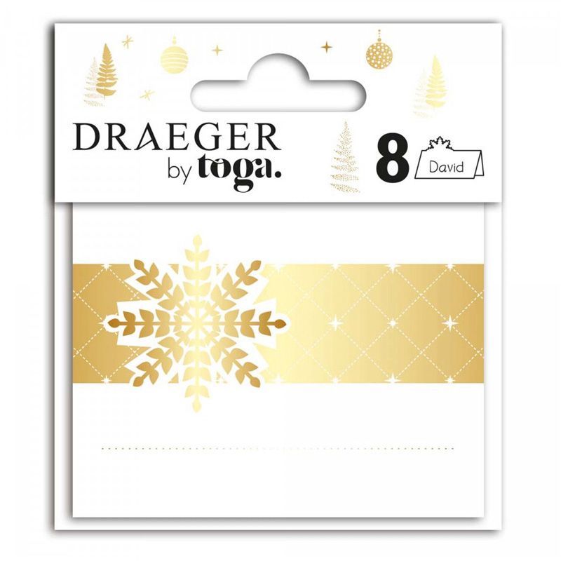 8 marque places flocons dorés Toga - Mathon