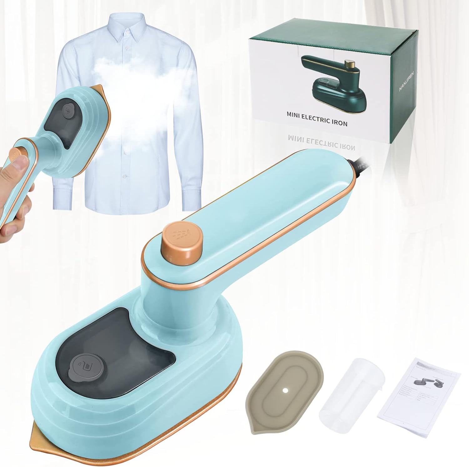 Mini Défroisseur Vapeur de 50 ml 33W bleu clair Vendos85 - Mathon