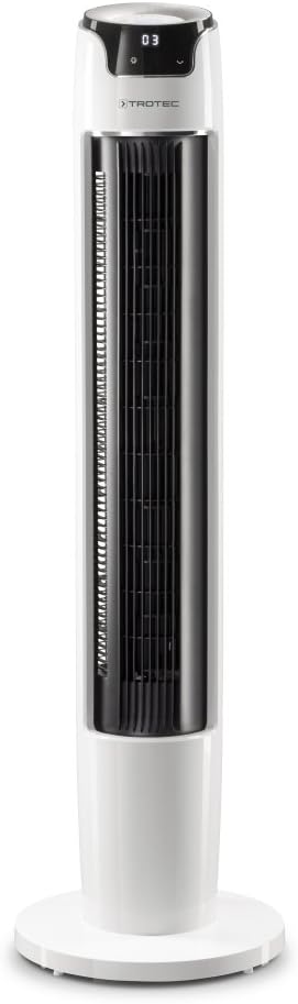 Ventilateur colonne avec 6 vitesses 45W blanc noir Trotec - Mathon