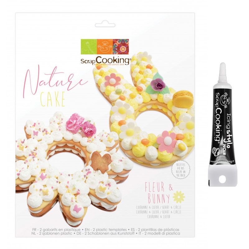 Coffret Nature cake + Stylo de glaçage noir Scrapcooking - Mathon