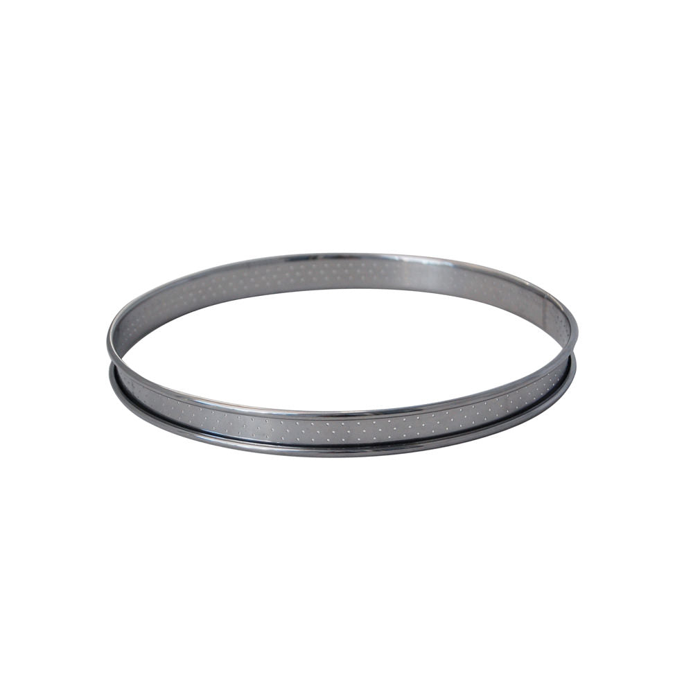 Cercle à tarte perforé bord roulé 10 cm en inox De Buyer - Mathon