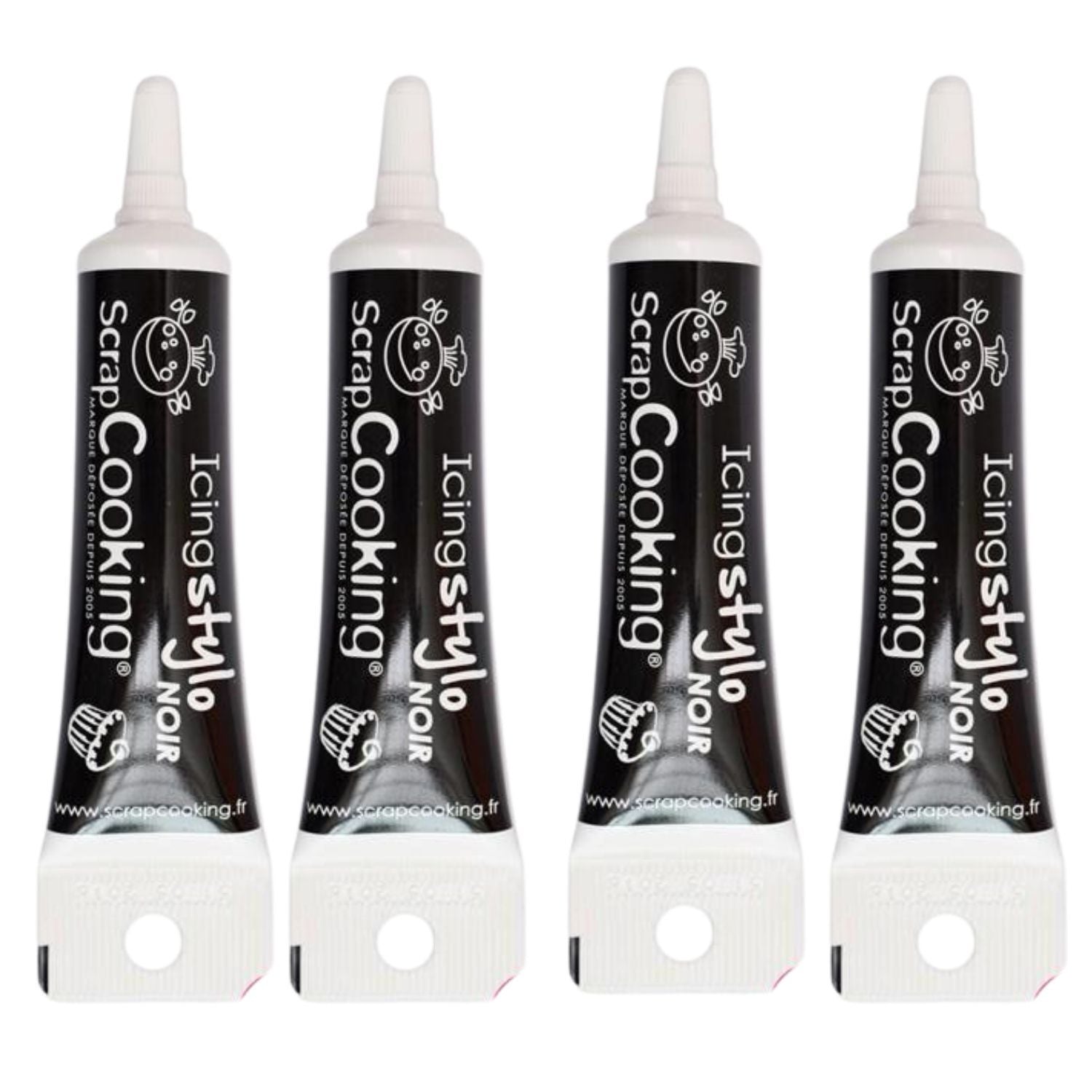 4 stylos de glaçage noirs Scrapcooking - Mathon