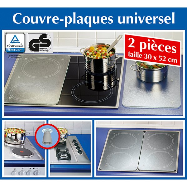 2 Couvre-plaques Universel Macarons - 30 X 52 Cm - Gris - Accessoire de  cuisson BUT