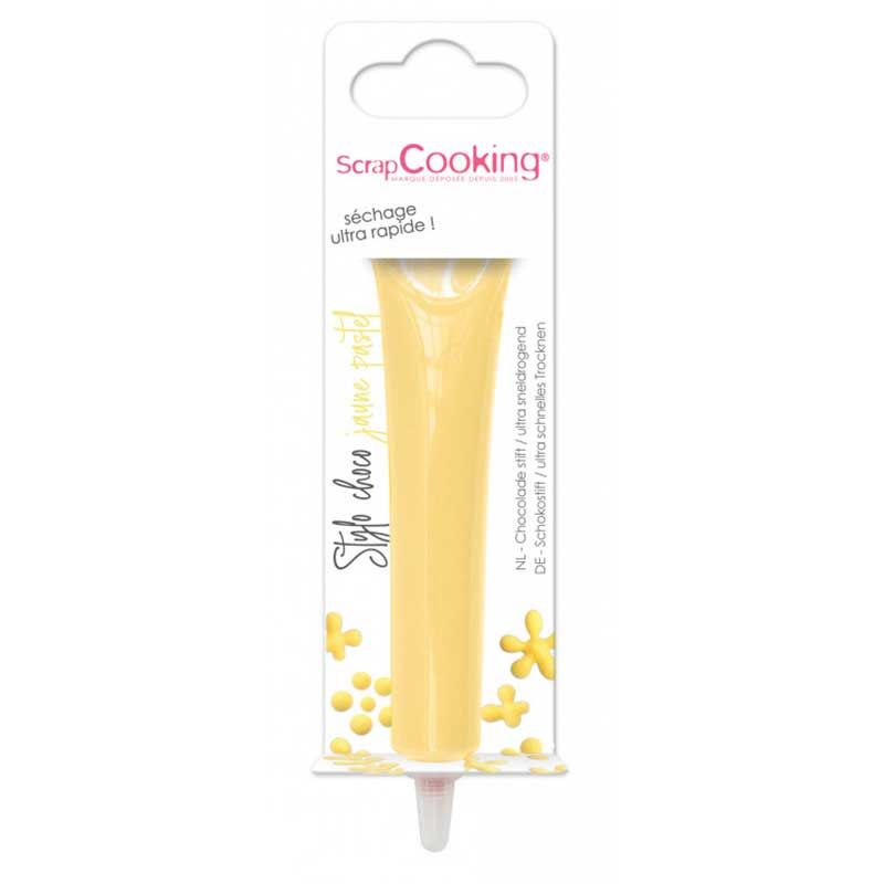 Stylo au chocolat jaune pastel 25 g Scrapcooking - Mathon