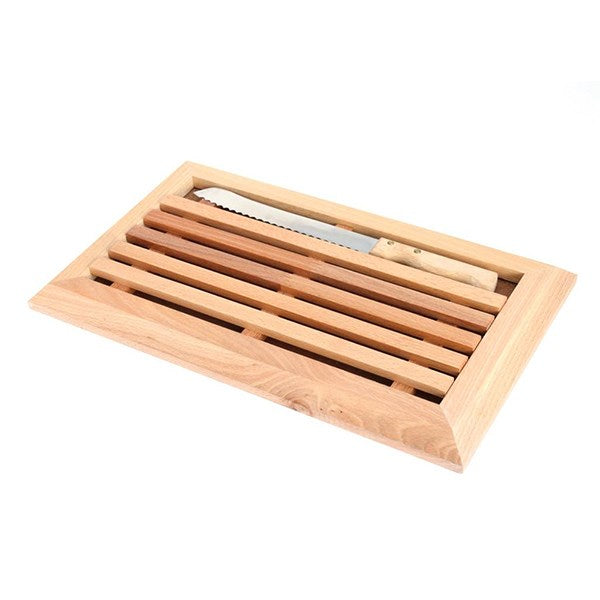 Planche à pain en hêtre avec grille amovible et couteau 38,5 cm Mathon - Mathon - 3