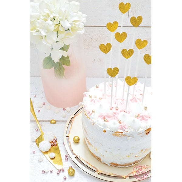 Cake toppers cœurs dorés Scrapcooking - Mathon - 2
