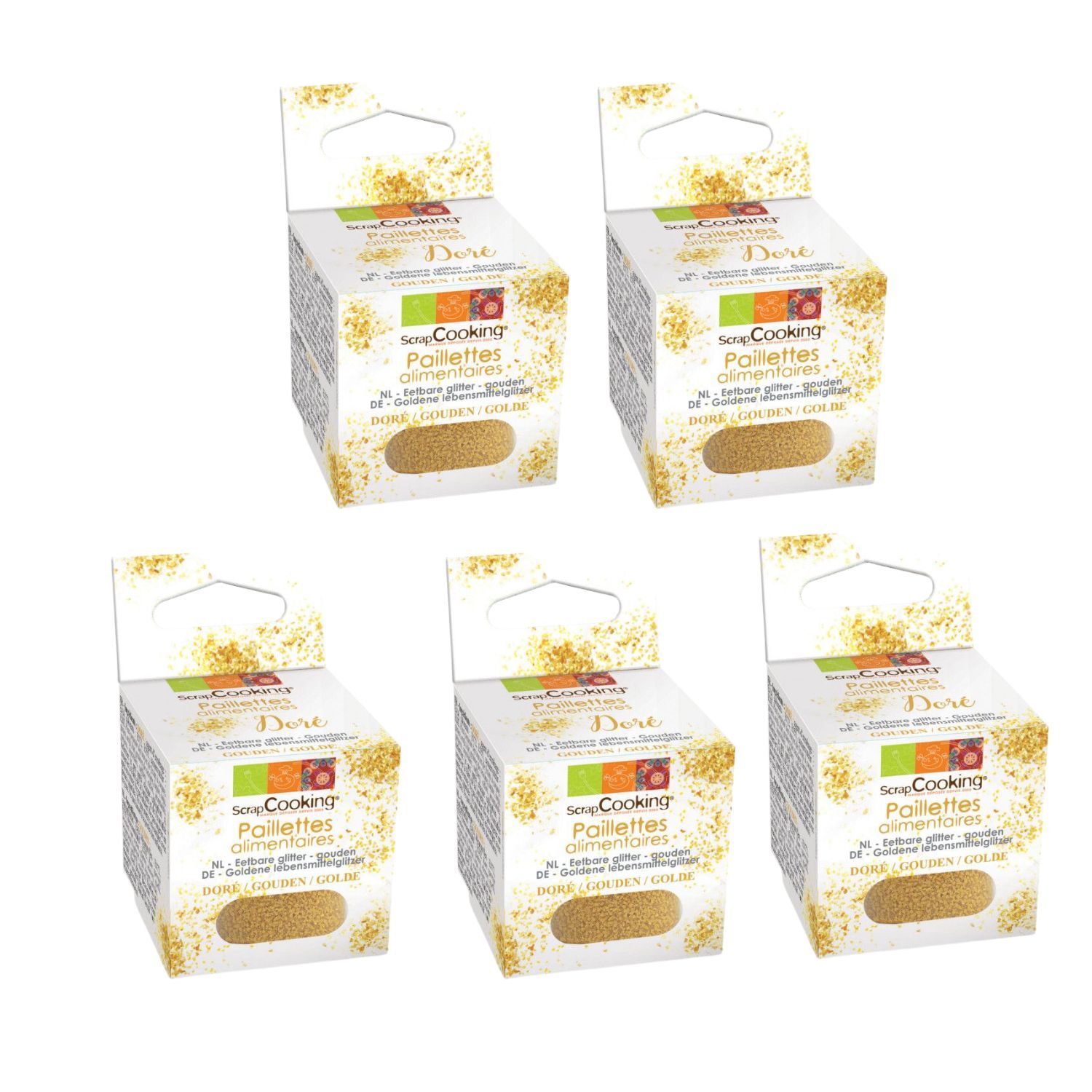 Paillettes alimentaires dorées 25 g Scrapcooking - Mathon