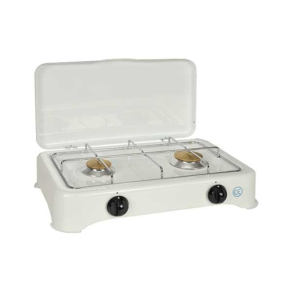 Réchaud gaz 2 brûleurs émaillé blanc 5326C Kitchen Chef Professional - Mathon