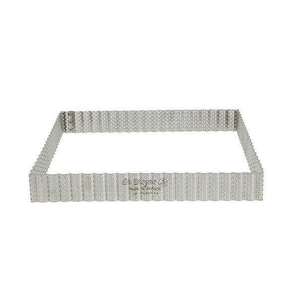 Cercle à tarte perforé carré cannelé 23 cm De Buyer - Mathon - 1