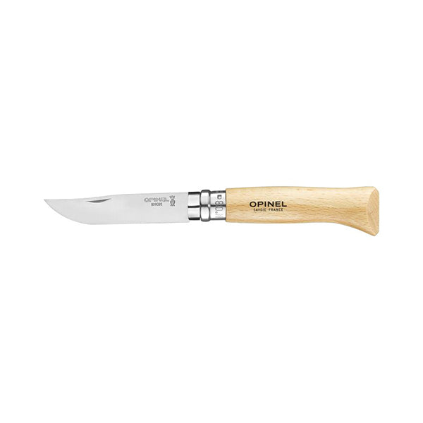 Couteau pliant tradition N°08 Inox 8,5 cm manche en hêtre Opinel - Mathon - 1