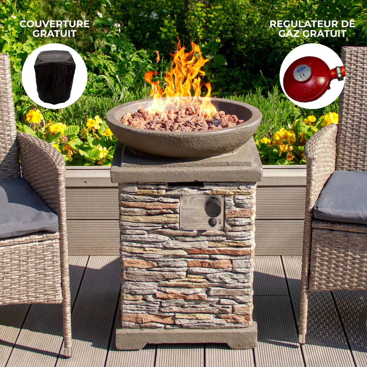 Foyer à Gaz en Pierre Kukoo - Mathon - 2