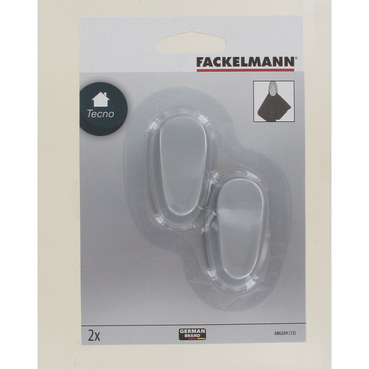 Lot de 2 crochets adhésifs à pince  Tecno Fackelmann - Mathon - 3
