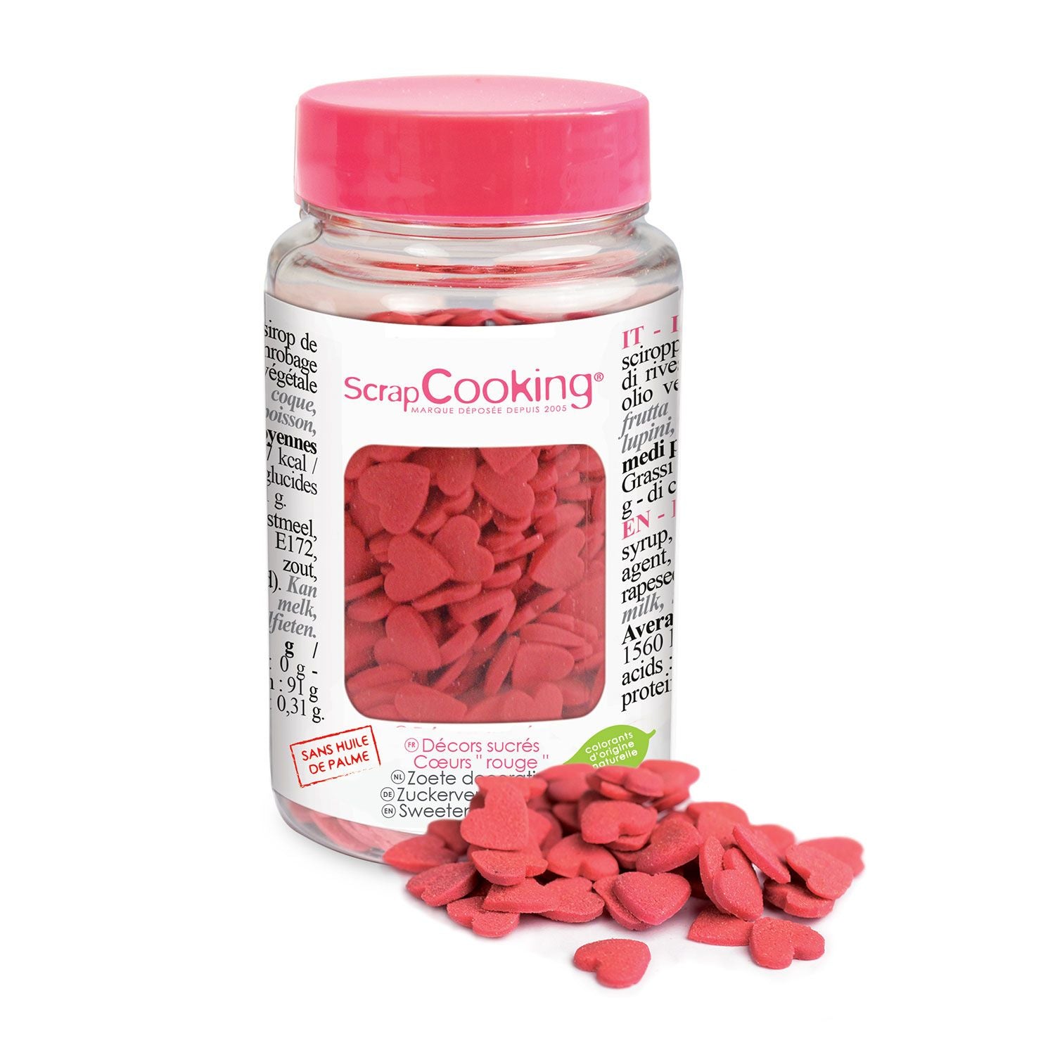 Décors sucrés cœurs rouges 55 g Scrapcooking - Mathon
