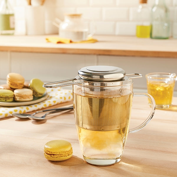 Infuseur à thé avec poignées pliables et support inox Mathon - Mathon - 3