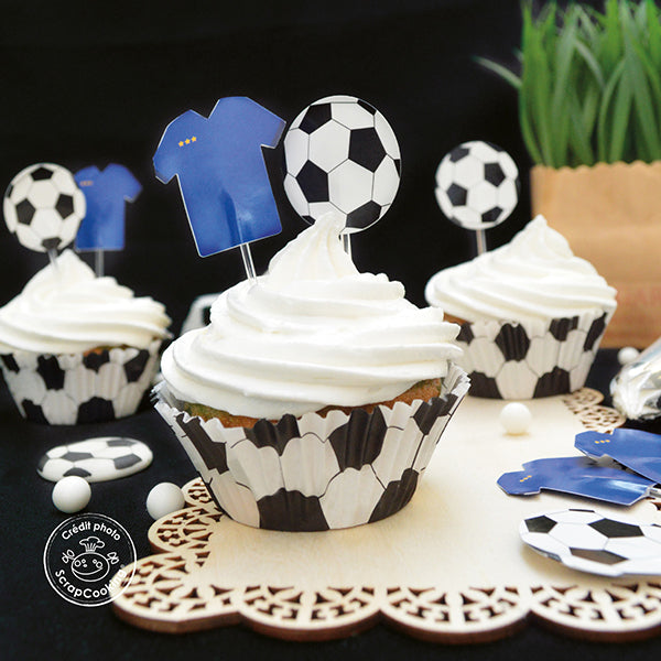 Caissettes et cake toppers football 24 pièces Scrapcooking - Mathon - 2