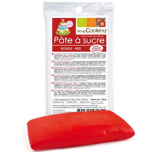 Pâte à sucre rouge 100 g Scrapcooking - Mathon