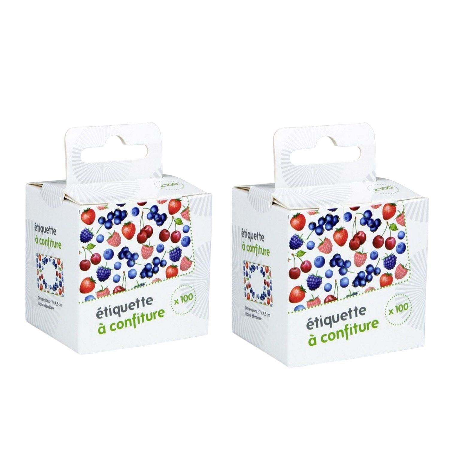 200 étiquettes à confiture à motifs fruits rouges Chevalier diffusion - Mathon