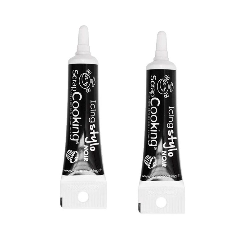 2 stylos de glaçage noirs Scrapcooking - Mathon