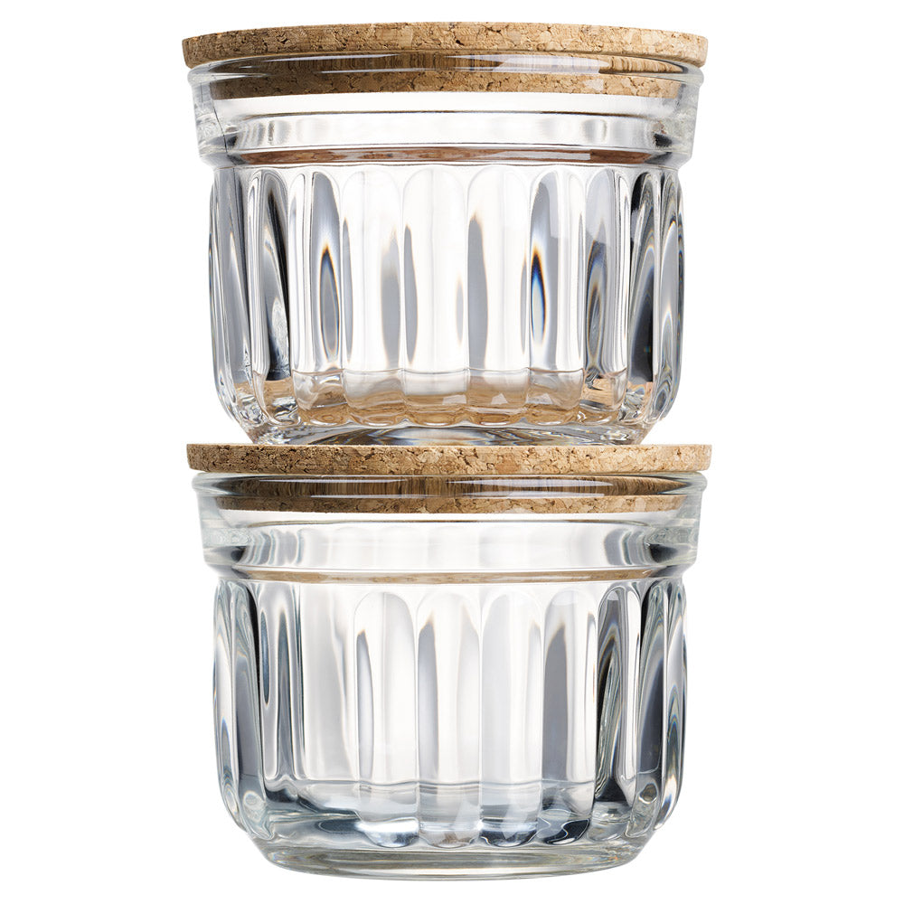 Set de 2 verrines conservation sèche avec couvvercle en liège La Rochère - Mathon - 1