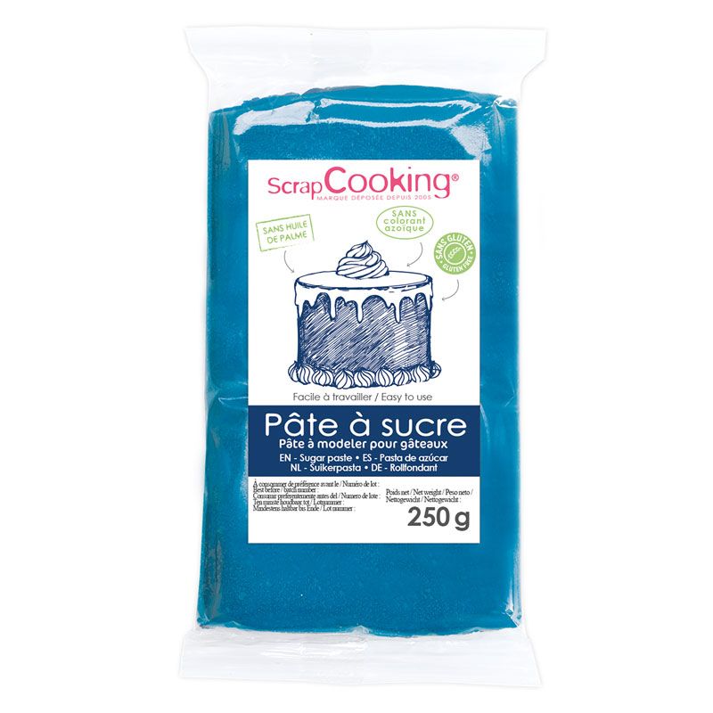 Pâte à sucre bleu foncé - 250 g Scrapcooking - Mathon