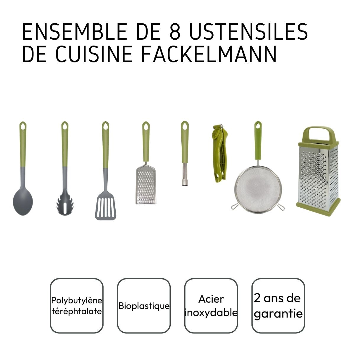 Ensemble de 8 ustensiles de cuisine Gamme Zéro Fackelmann - Mathon - 4