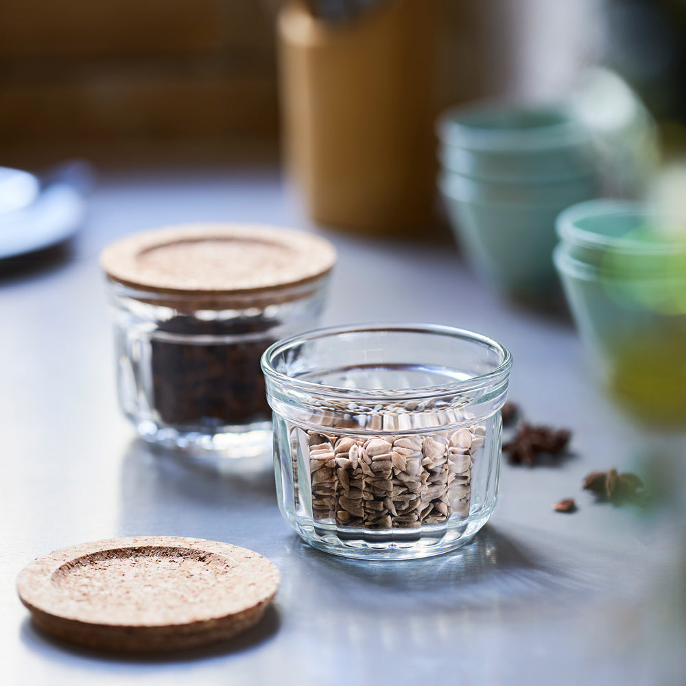 Set de 2 verrines conservation sèche avec couvvercle en liège La Rochère - Mathon - 3