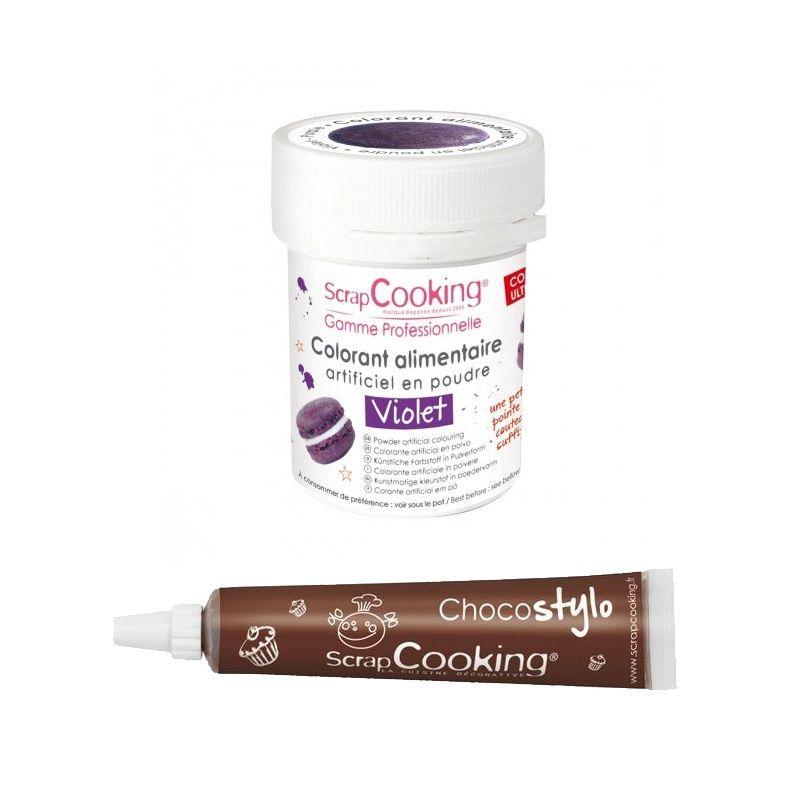 Stylo chocolat + Colorant alimentaire Violet Scrapcooking - Mathon
