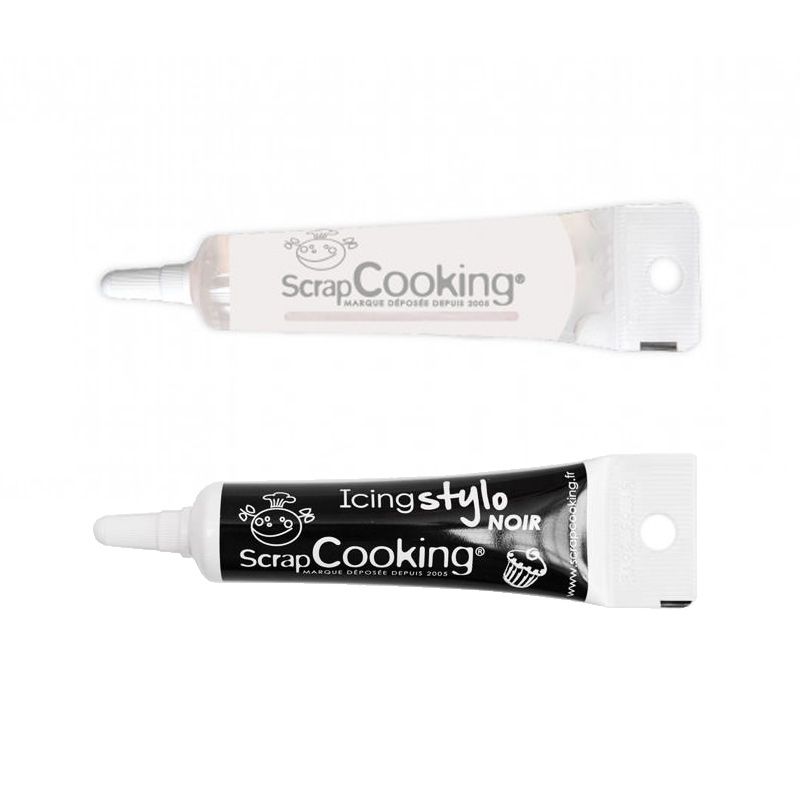 Colle alimentaire en tube + Stylo de glaçage noir Scrapcooking - Mathon