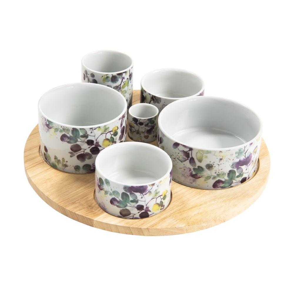 Service apéritif tournant Garden en porcelaine Table passion - Mathon - 2