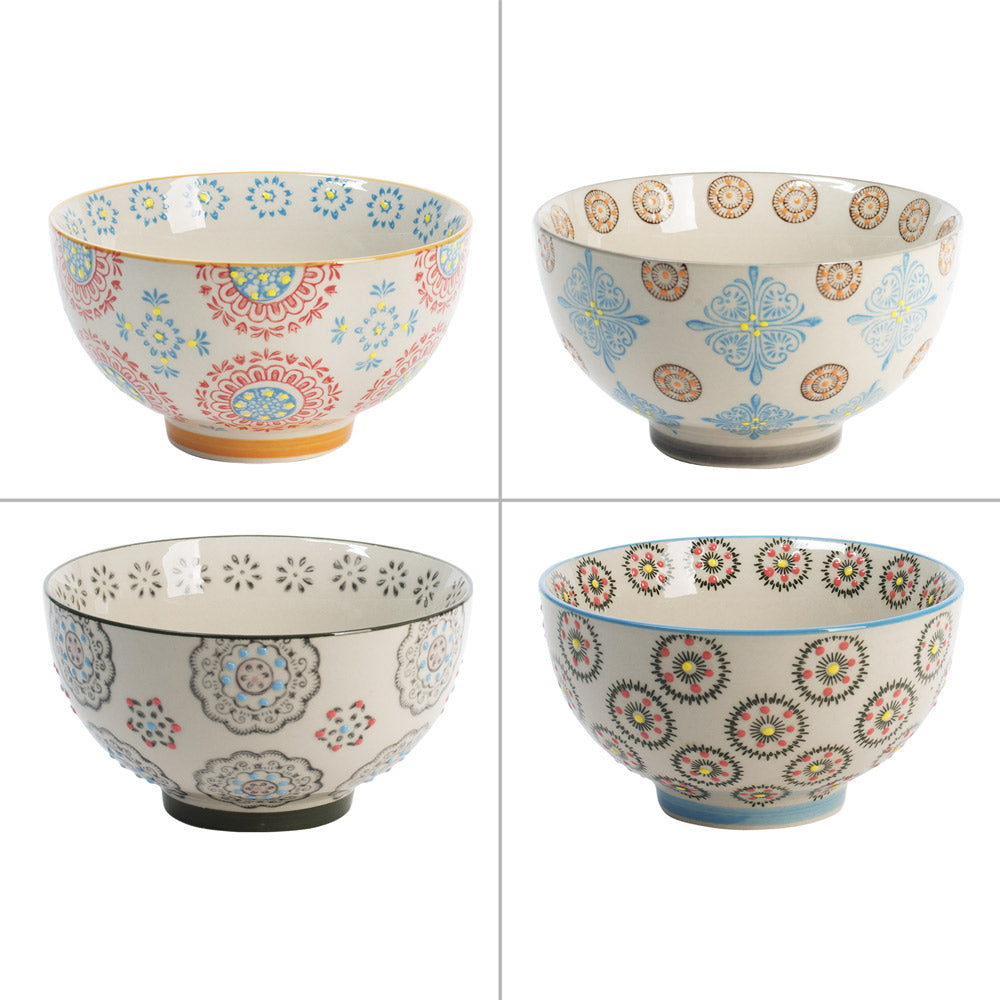 Coffret de 4 bols Bohème 14 cm Table passion - Mathon - 1