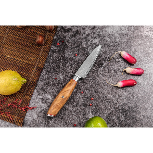 Couteau modèle office Wusaki Fujiko 9cm manche en olivier Wusaki - Mathon - 6