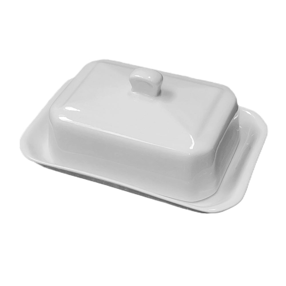 Beurrier rectangle bouton 250 g Porcelaine Girard - Mathon - 1