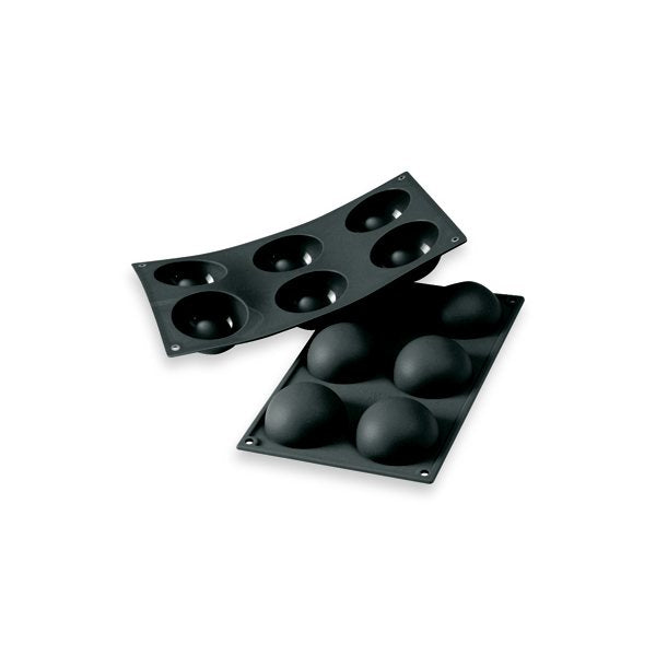 Kit moule silicone 6 demi-sphères  + 6 cercles à tarte Patisse - Mathon - 2