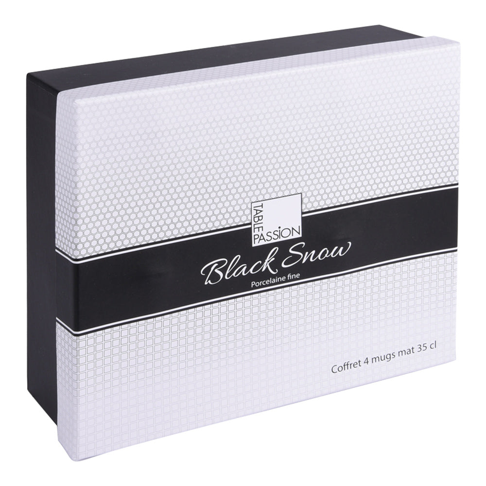 Coffret de 4 mugs Snow black mat 35 cl Table passion - Mathon - 2